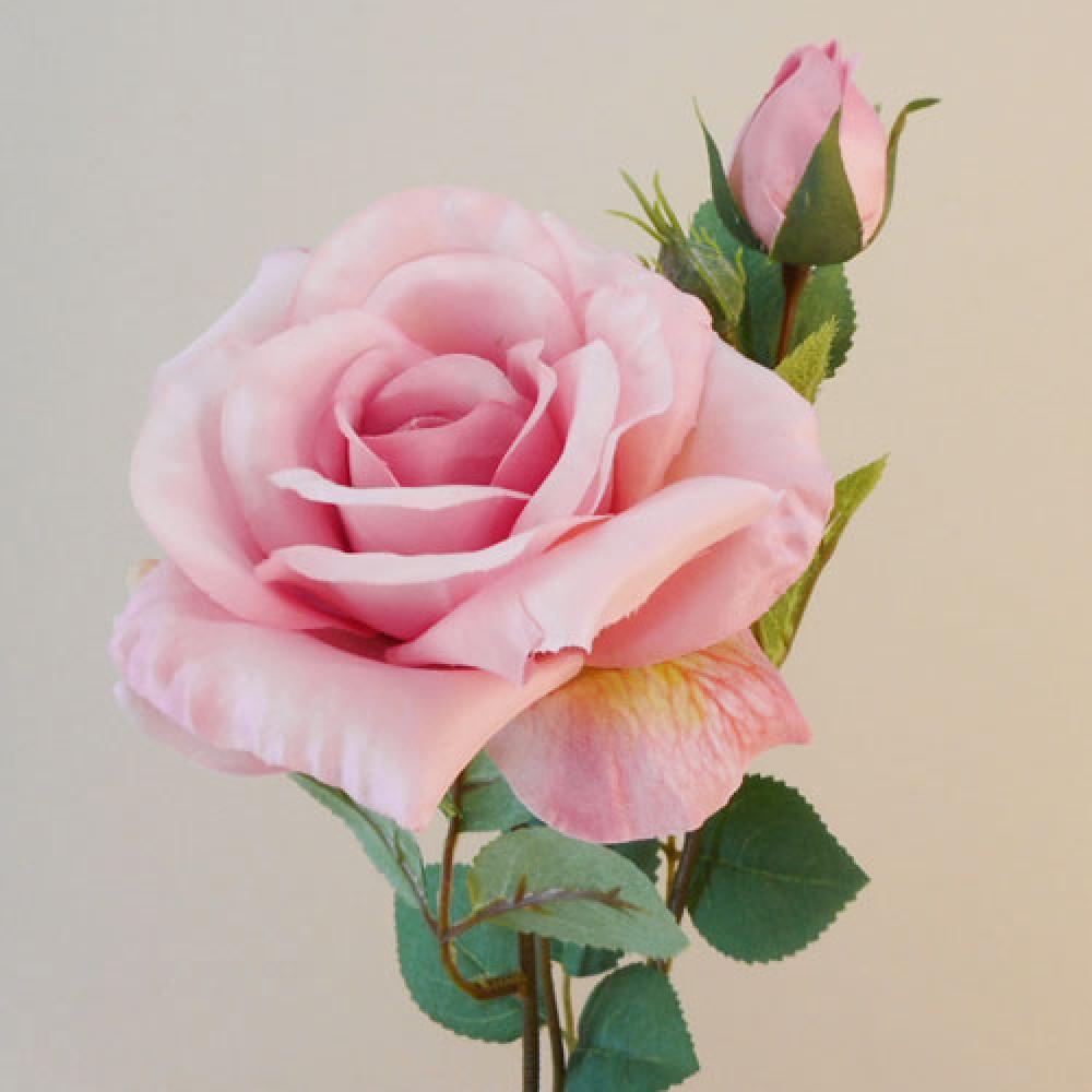 Rydal Artificial Rose Spray Light Pink 67cm Artificial Flowers